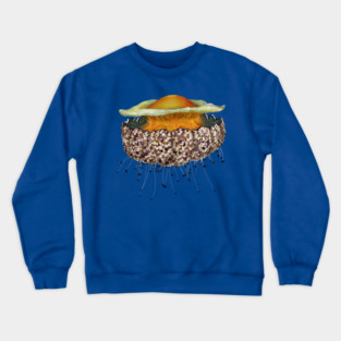 Illustrated Fried Egg Jellyfish Crewneck Sweatshirt