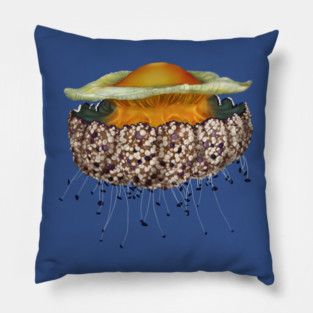 Illustrated Fried Egg Jellyfish Pillow
