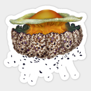 Illustrated Fried Egg Jellyfish Sticker