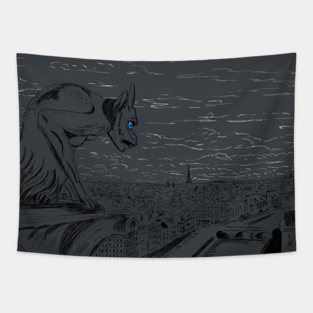 Notre Dame Gargoyle Tapestry by H. R. Sinclair