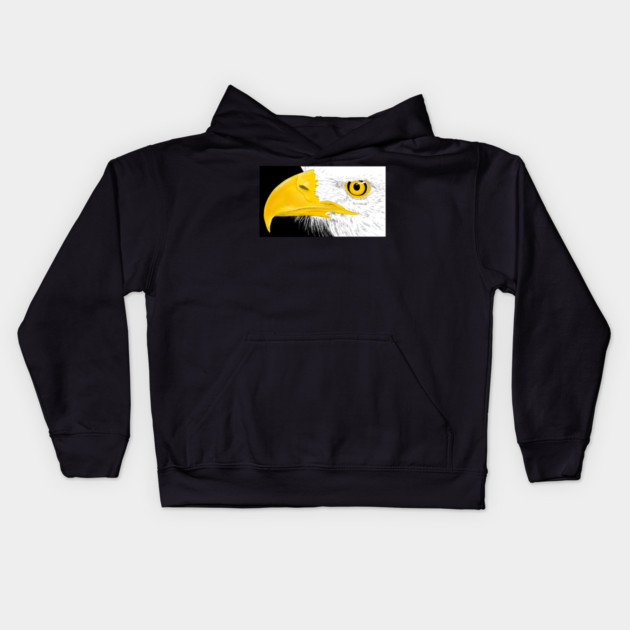 Eagle Line Art Kids Hoodie by H. R. Sinclair