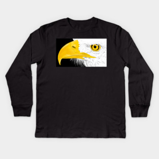 Eagle Line Art Kids Long Sleeve T-Shirt
