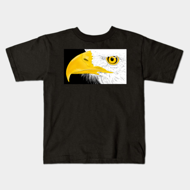 Eagle Line Art Kids T-Shirt by H. R. Sinclair