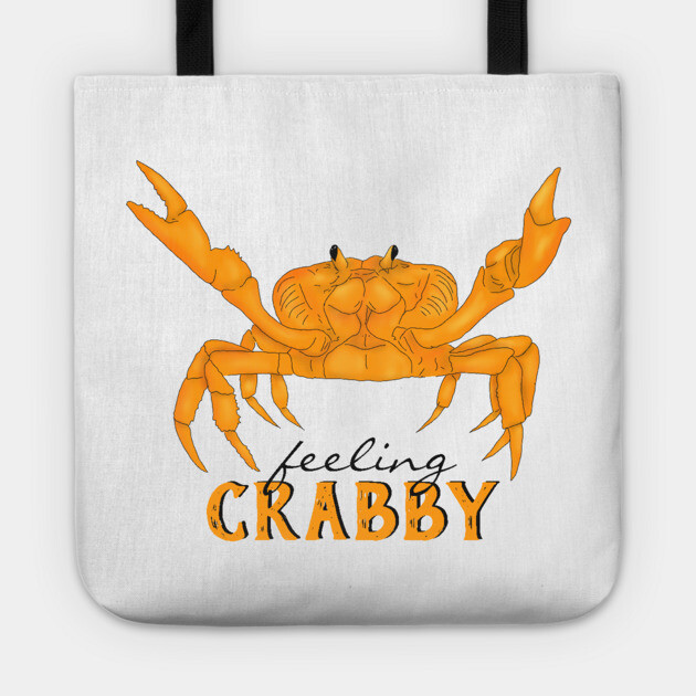Feeling Crabby, orange crab Tote by H. R. Sinclair