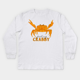 Feeling Crabby, orange crab Kids Long Sleeve T-Shirt