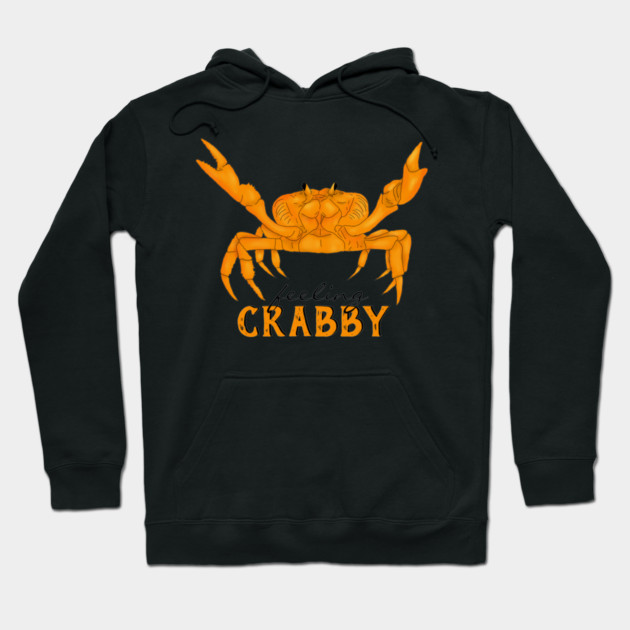 Feeling Crabby, orange crab Hoodie by H. R. Sinclair
