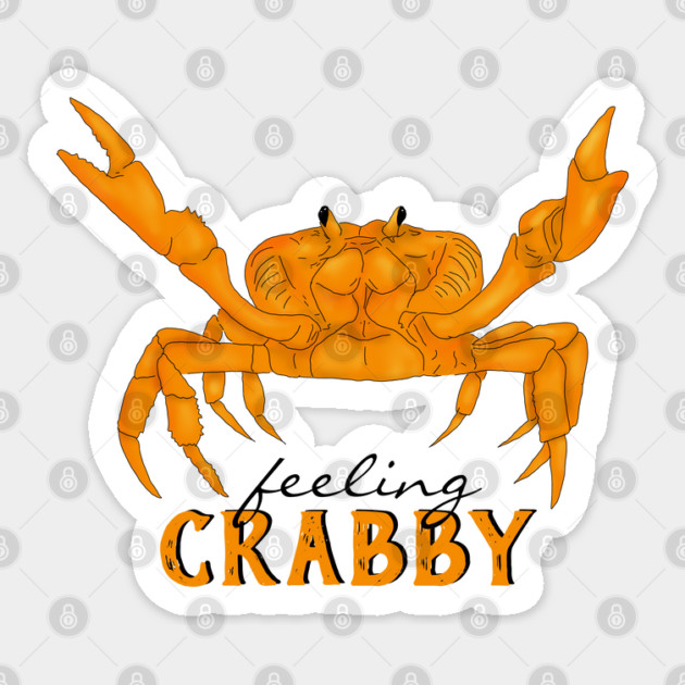 Feeling Crabby, orange crab Sticker by H. R. Sinclair