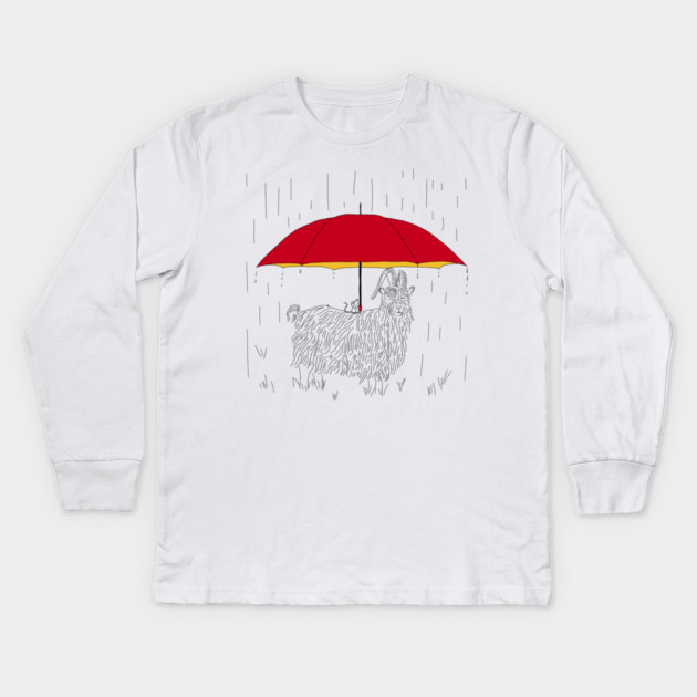 Mouse Umbrella for Goat Kids Long Sleeve T-Shirt by H. R. Sinclair