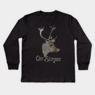 On Slayer Christmas Reindeer Kids Long Sleeve T-Shirt