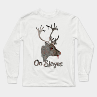 On Slayer Christmas Reindeer Long Sleeve T-Shirt