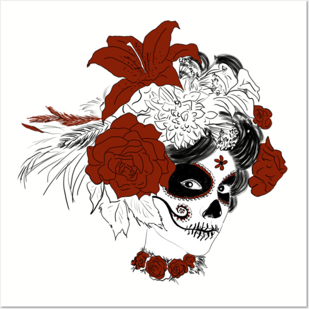 Día de los Muertos Skull Face Wall Art by H. R. Sinclair