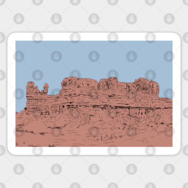 Bluff, Utah Illustration Sticker by H. R. Sinclair