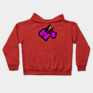 Stylized Neon Pink Frilled-neck Lizard Kids Hoodie