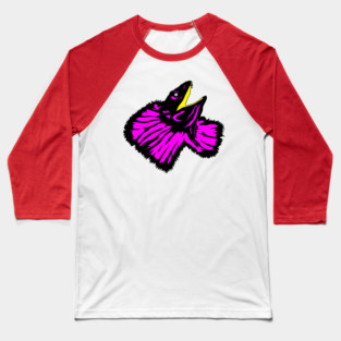 Stylized Neon Pink Frilled-neck Lizard Baseball T-Shirt