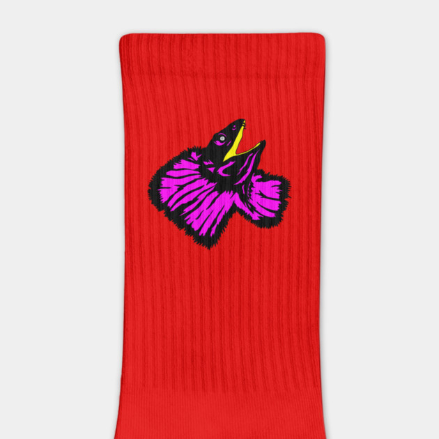 Stylized Neon Pink Frilled-neck Lizard by H. R. Sinclair