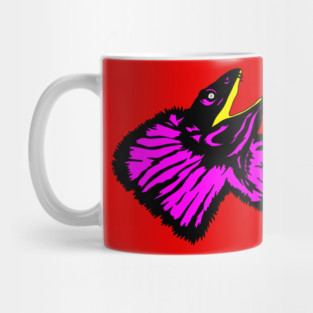 Stylized Neon Pink Frilled-neck Lizard Mug