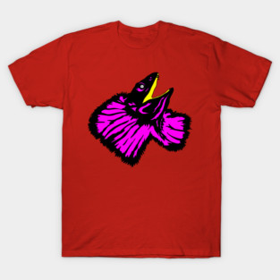Stylized Neon Pink Frilled-neck Lizard T-Shirt