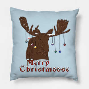 Merry Christmas Moose Pillow