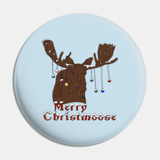Merry Christmas Moose Pin
