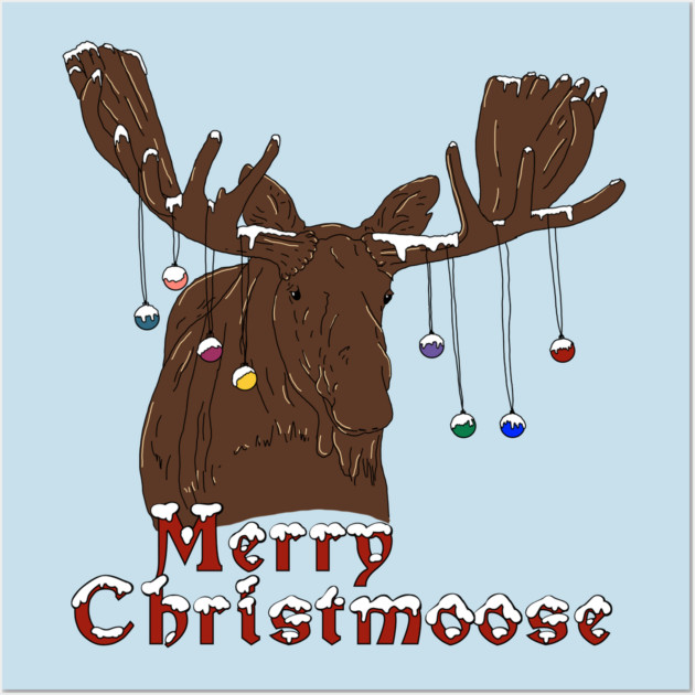 Merry Christmas Moose Wall Art by H. R. Sinclair