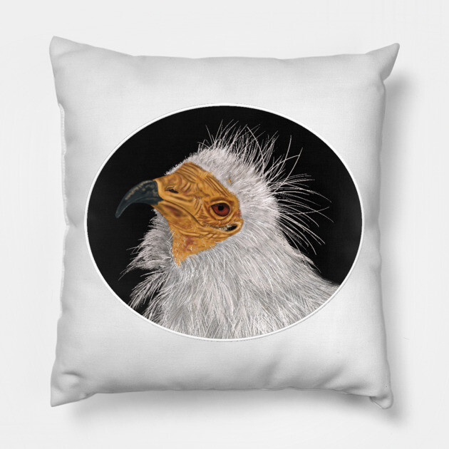 Illustrated Egyptian Vulture Pillow by H. R. Sinclair