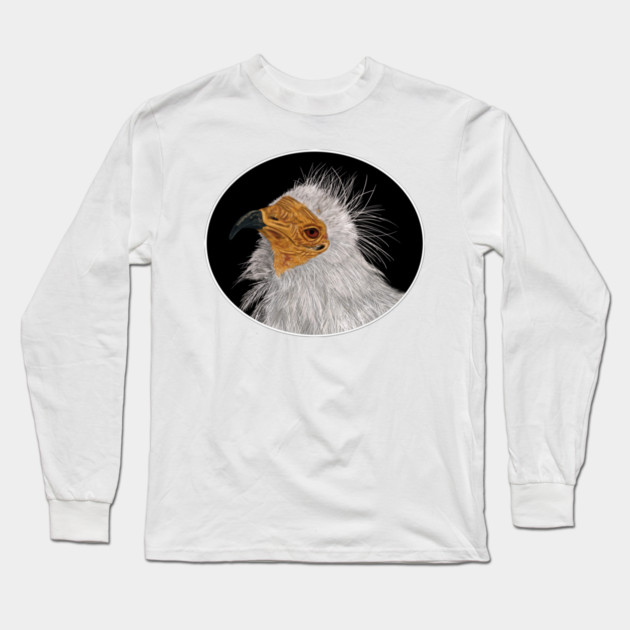 Illustrated Egyptian Vulture Long Sleeve T-Shirt by H. R. Sinclair