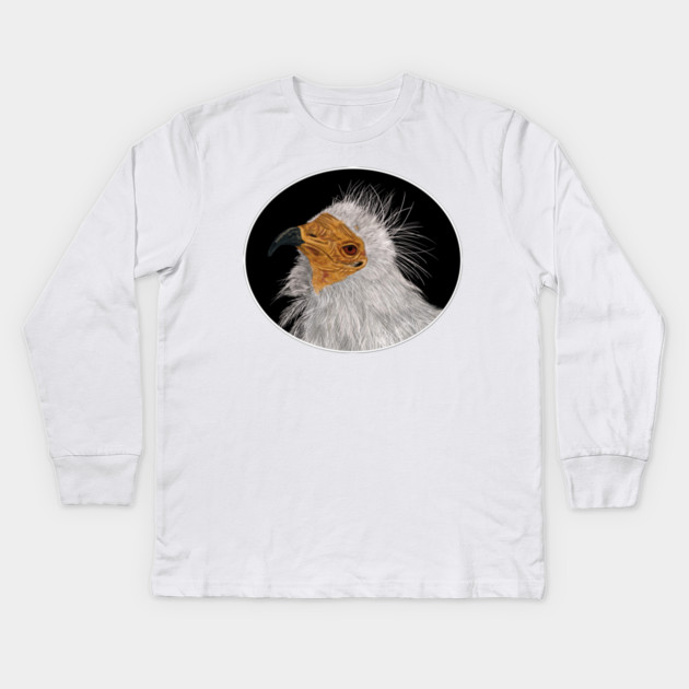 Illustrated Egyptian Vulture Kids Long Sleeve T-Shirt by H. R. Sinclair
