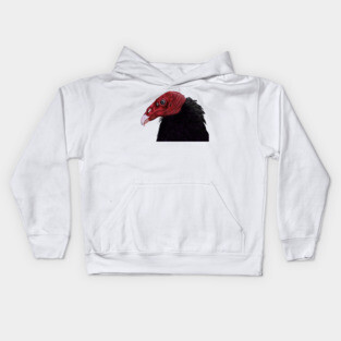 Illustrated Turkey Vulture Kids Hoodie