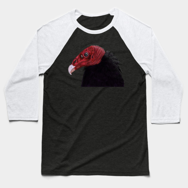 Illustrated Turkey Vulture Baseball T-Shirt by H. R. Sinclair