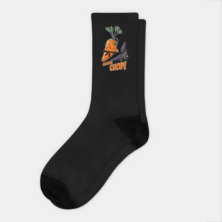 Carrote Chop! pun Socks