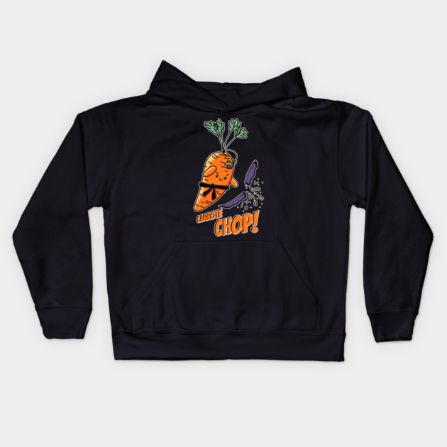 Carrote Chop! pun Kids Hoodie by H. R. Sinclair