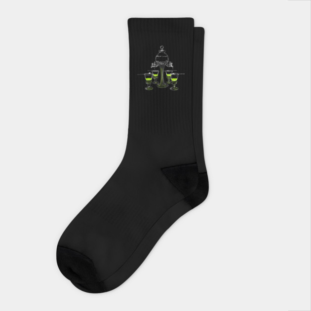 Illustrated Absinthe Set Socks by H. R. Sinclair