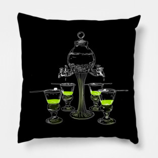 Illustrated Absinthe Set Pillow