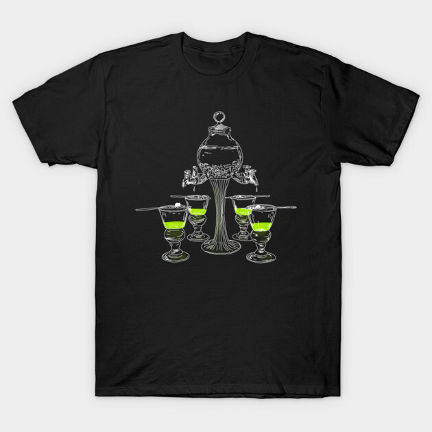 Illustrated Absinthe Set T-Shirt by H. R. Sinclair
