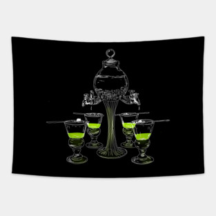 Illustrated Absinthe Set Tapestry