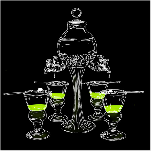 Illustrated Absinthe Set Wall Art by H. R. Sinclair
