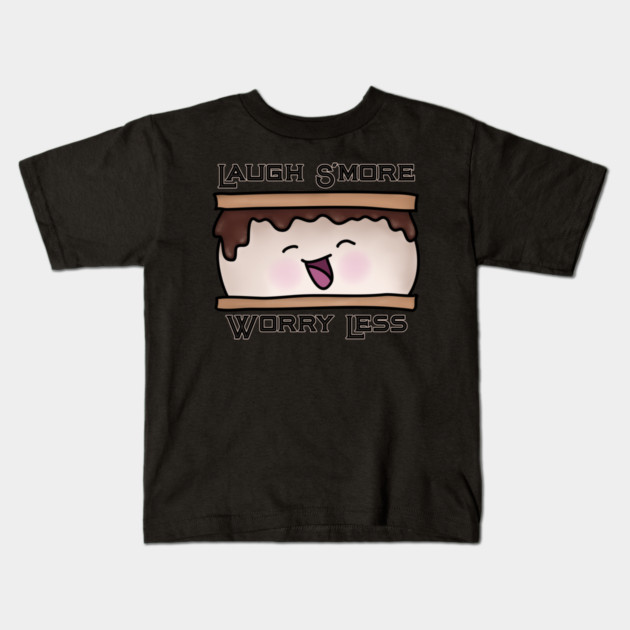 Laugh S'more Worry Less Food Pun Kids T-Shirt by H. R. Sinclair