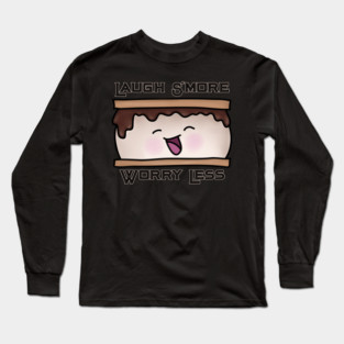 Laugh S'more Worry Less Food Pun Long Sleeve T-Shirt
