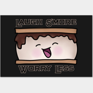 Laugh S'more Worry Less Food Pun Posters and Art