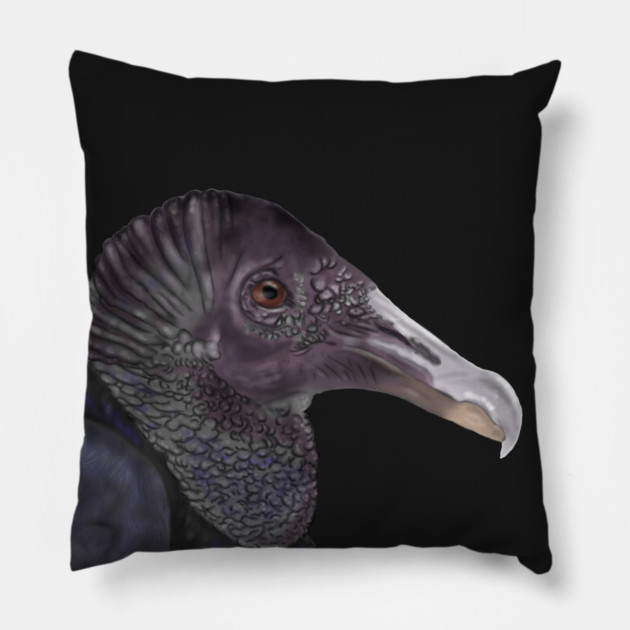 Black Vulture Illustration Pillow by H. R. Sinclair