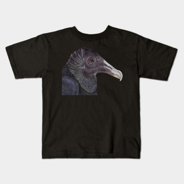 Black Vulture Illustration Kids T-Shirt by H. R. Sinclair