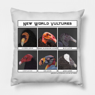 New World Vultures Illustration Pillow