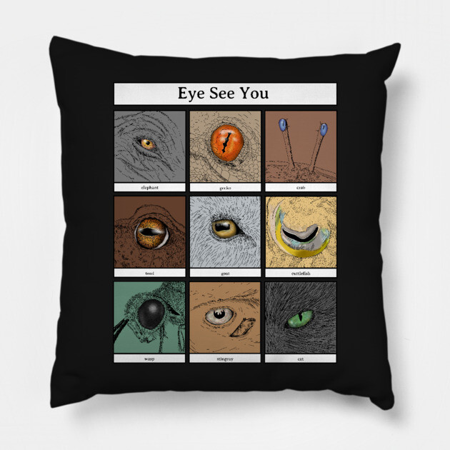 Eye See You Animal Pun, animal eyes Pillow by H. R. Sinclair