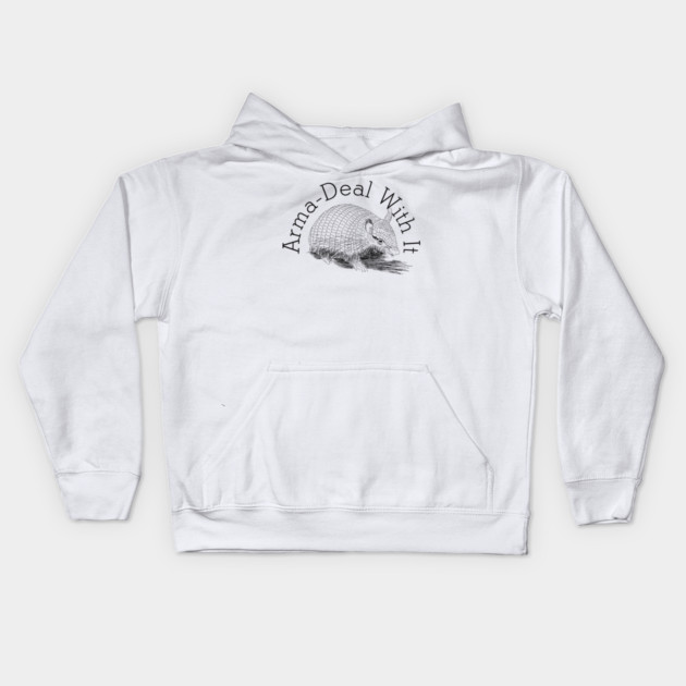 Armadillo Armadeal with it pun Kids Hoodie by H. R. Sinclair