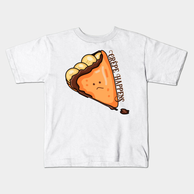 Crêpe Happens Food Pun Kids T-Shirt by H. R. Sinclair