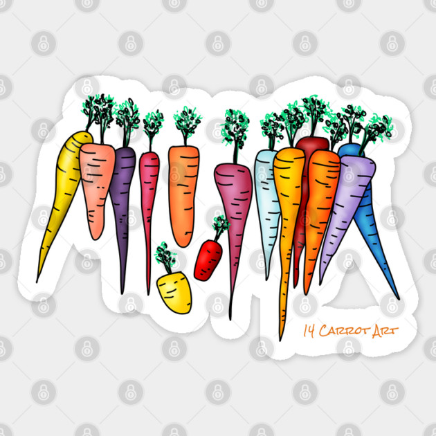 14 Carrot Art Sticker by H. R. Sinclair
