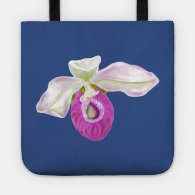 Lady Slipper Orchid Digital Art Tote by H. R. Sinclair