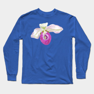 Lady Slipper Orchid Digital Art Long Sleeve T-Shirt
