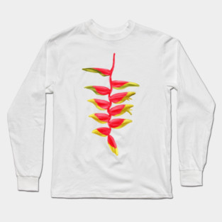 Red & Yellow Heliconia, Lobster-claws Digital Art Long Sleeve T-Shirt