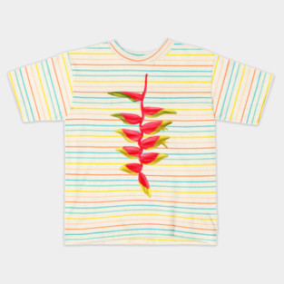 Red & Yellow Heliconia, Lobster-claws Digital Art Kids T-Shirt